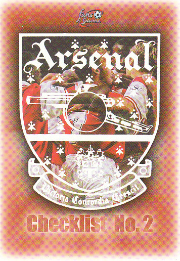 Checklist n.2 Arsenal 1997/98 Futera Fans' Selection #81